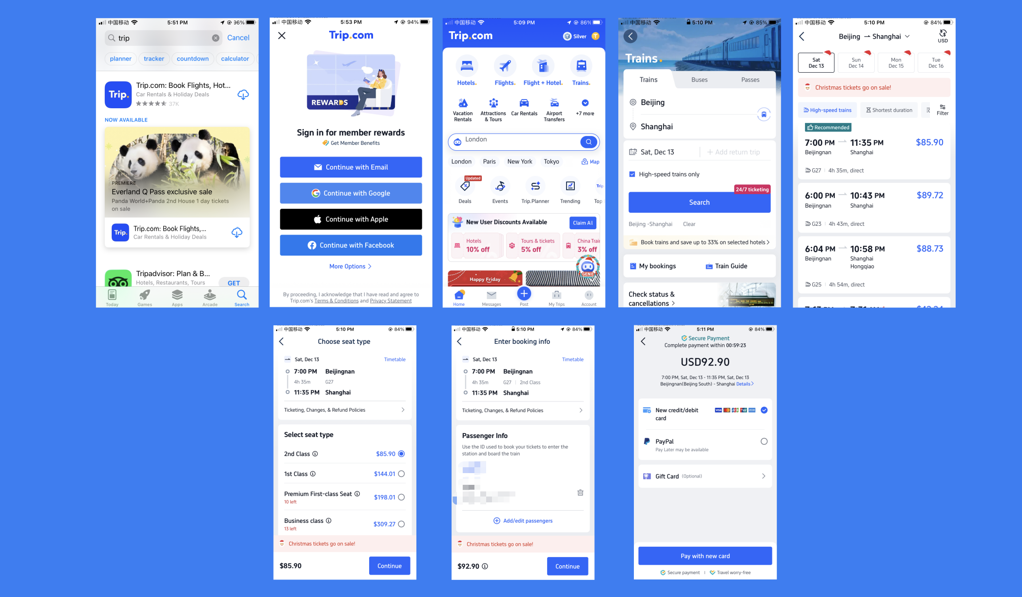 Trip booking tickets