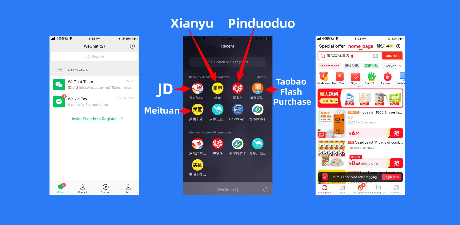 Shopping Mini Programs in WeChat and Alipay