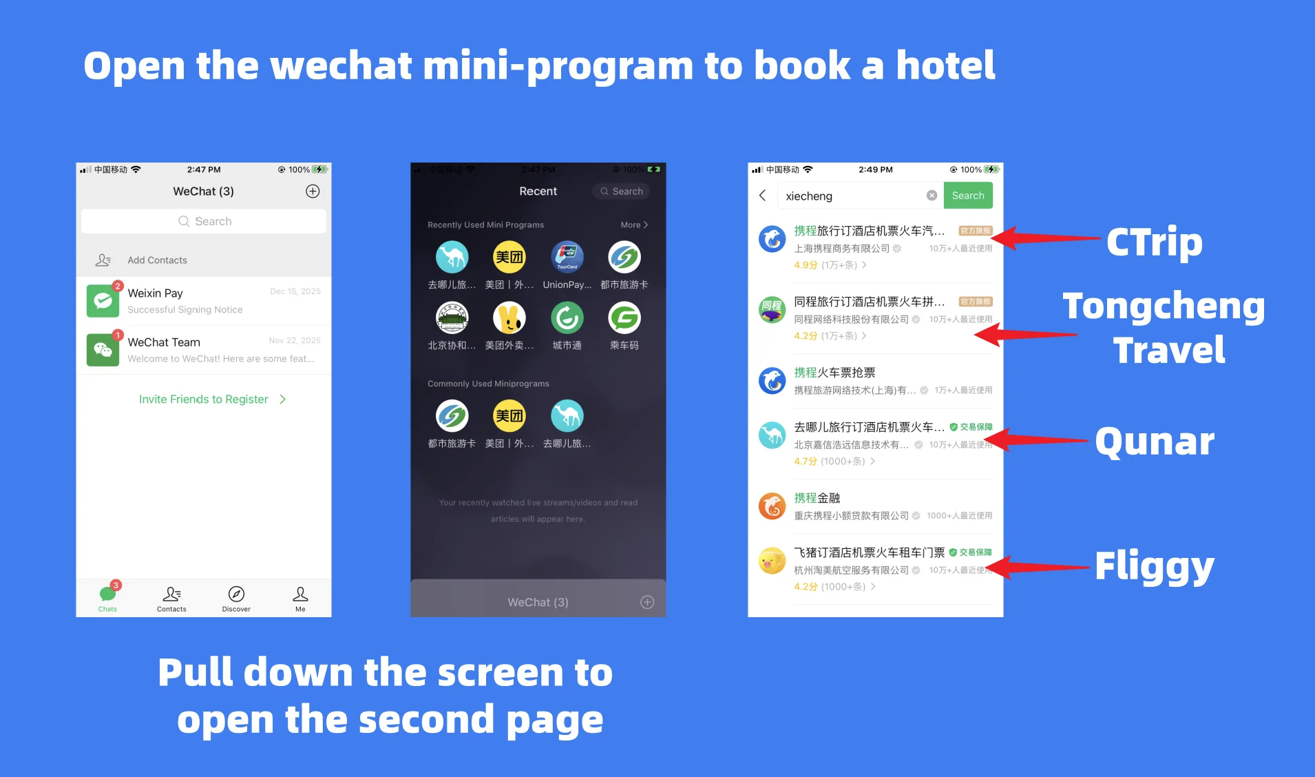 Book hotels in China with a WeChat mini program